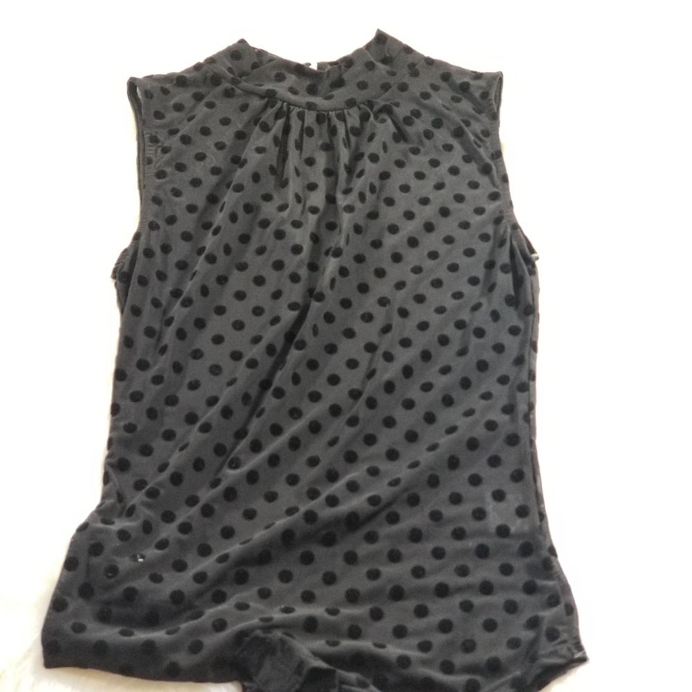 Sheer black polka dot bodysuit